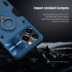 For iPhone 13 Pro Protective Case Anti-Peeping Slide Lens Cover with Bracket Anti-Scratch Shockproof Back Cover
