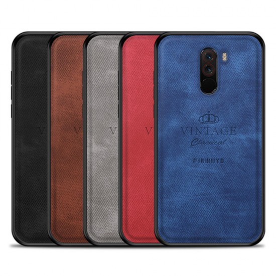 Fabric Splice Soft Edge Shockproof Back Cover Protective Case for Xiaomi Pocophone F1 Non-original