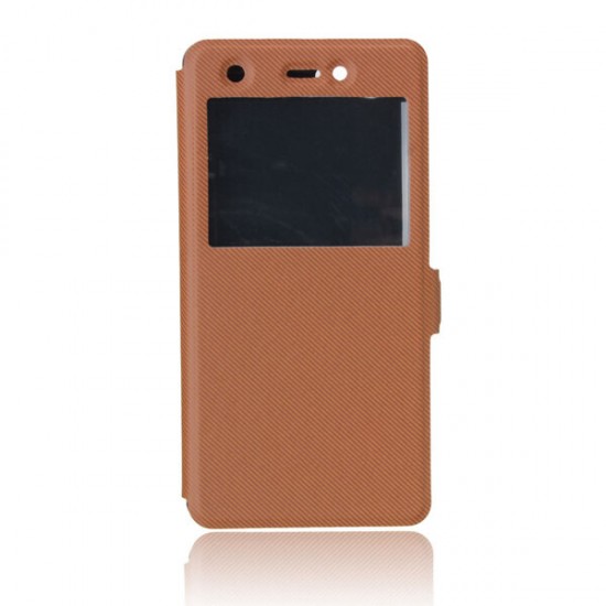 PU Leather Magnetic Flip Stand Window Case Cover Pouch Sleeve For Wiko Pulp 4G