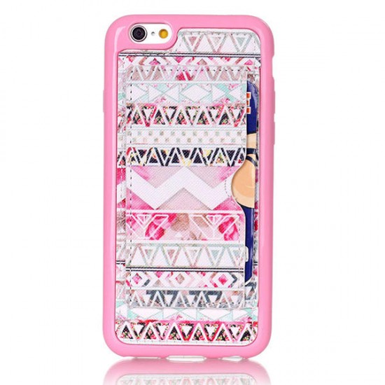 Pink Tribe Pattern Back Holder Case For iPhone 6 6s