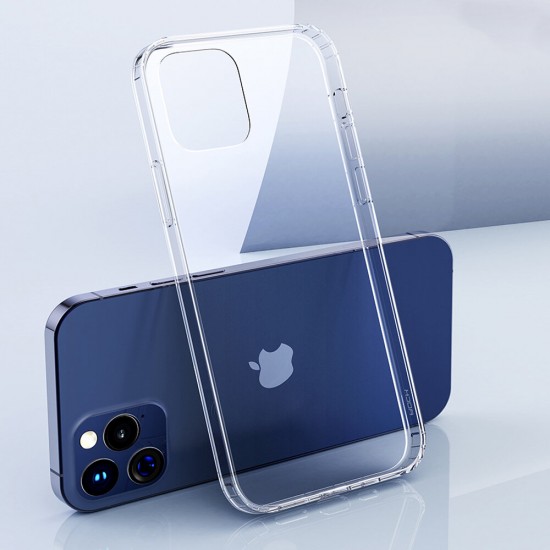 for iPhone 12 Pro Max / 12 / 12 Mini / 12 Pro Case with Bumpers Transparent Anti-Fingerprint Non-Yellow Shockproof TPU Protective Case