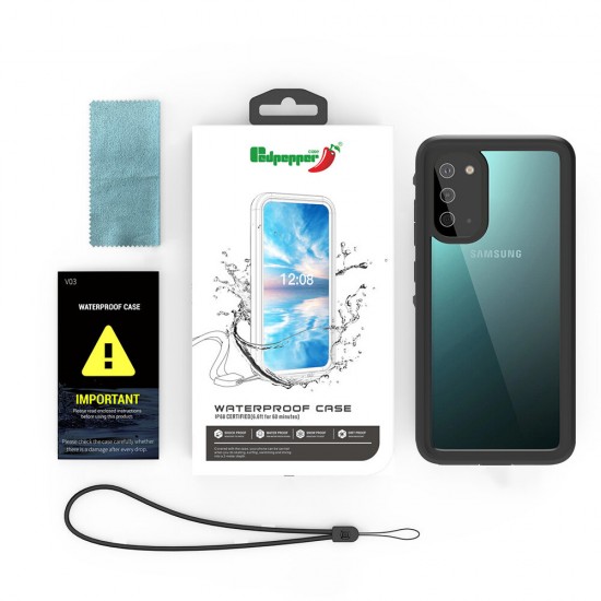 IP68 Waterproof Shockproof Full Cover Transparent Protective Case for Samsung Galaxy S20 / Galaxy S20 5G 2020