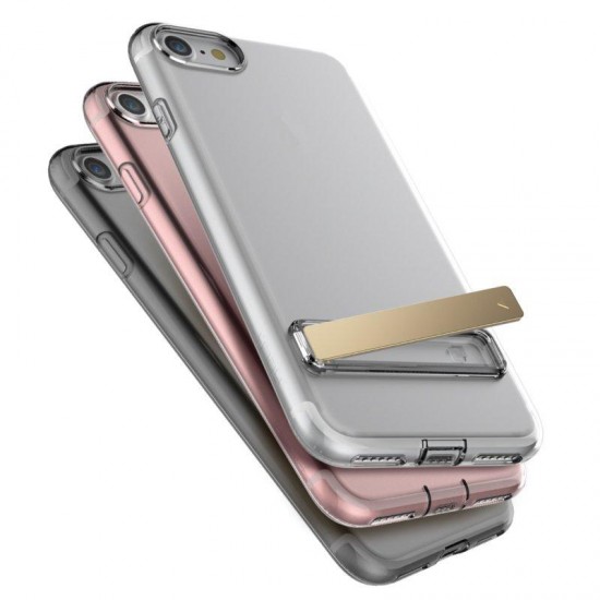 Crystal Kickstand TPU Case With Dust Plug For iPhone 7/8