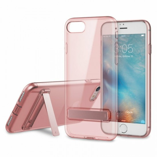 Crystal Kickstand TPU Case With Dust Plug For iPhone 7/8