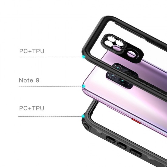 For Xiaomi Redmi Note 9 IP68 Waterproof Case Transparent Touch Screen PC + TPU Shockproof Dustproof Full Cover Protective Case Non-Original