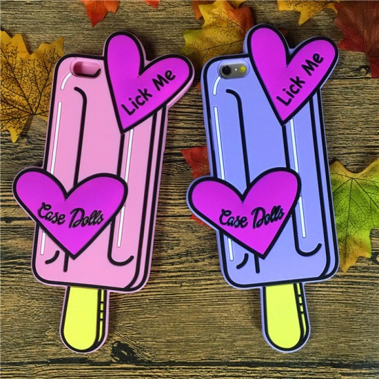 Sweet 3D Love Bottle Ice Cream Couples Case Soft Silicone Rubber Cover For iPhone 7