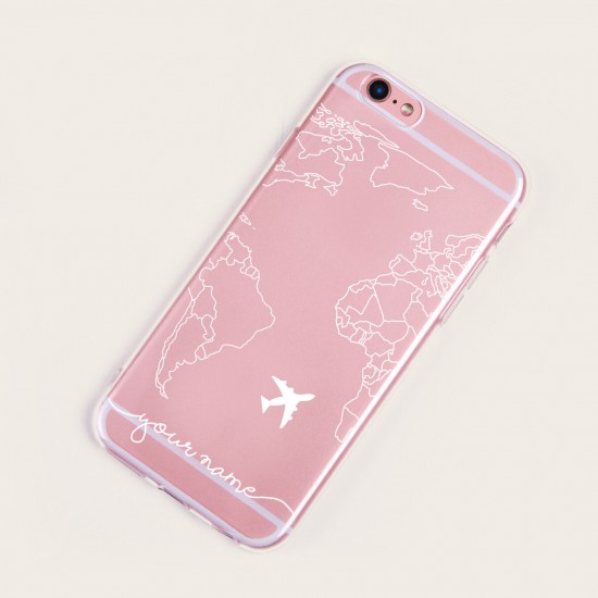 Travel Pattern Transparent Non-Yellow Ultra-Thin Shockproof TPU Protective Case Back Cover for iPhone XS / XS Max / 6 / 6S