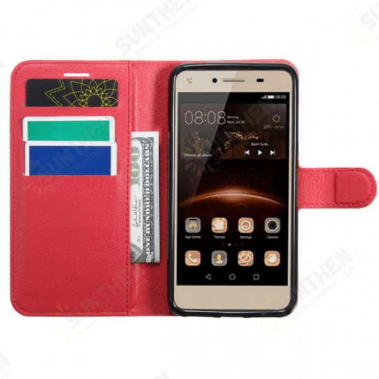 Wallet Leather Card holder PU Case Cover For Huawei Y6 Elite 4G / Y5II 2