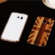 Wooden Pattern Hard Back Case Gold Alloy Frame Protective Shell for Samsung Galaxy S6 Edge