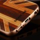 Wooden Pattern Hard Back Case Gold Alloy Frame Protective Shell for Samsung Galaxy S6 Edge