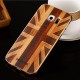 Wooden Pattern Hard Back Case Gold Alloy Frame Protective Shell for Samsung Galaxy S6 Edge