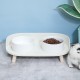 Double Holes Ceramic Cat Feeder Bowl Splash-proof High Quality Ceramic Pet Bowl Separate Design, Anti-slip Design