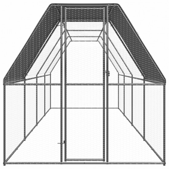 Outdoor Chicken Cage 6.6'x26.2'x6.6' Galvanized Steel