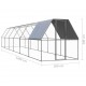 Outdoor Chicken Cage 6.6'x39.4'x6.6' Galvanized Steel