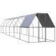 Outdoor Chicken Cage 6.6'x39.4'x6.6' Galvanized Steel