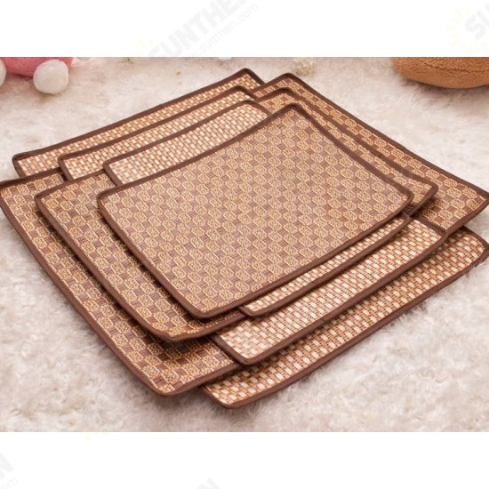 Pet Dog Cat Hot Summer Cooling Bed Rattan Tatami Bamboo Cozy Sleep Pad Mat Multiuse Tatami Seat