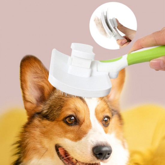 Pet Hair Removal Comb Stainless Steel Pet Automatic Hair Removal Comb Pet Self-cleaning Comb