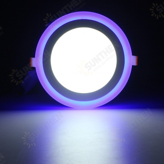 12W RGB Dual Color LED Recessed Ceiling Round Panel Down Light Lamp AC85-265V