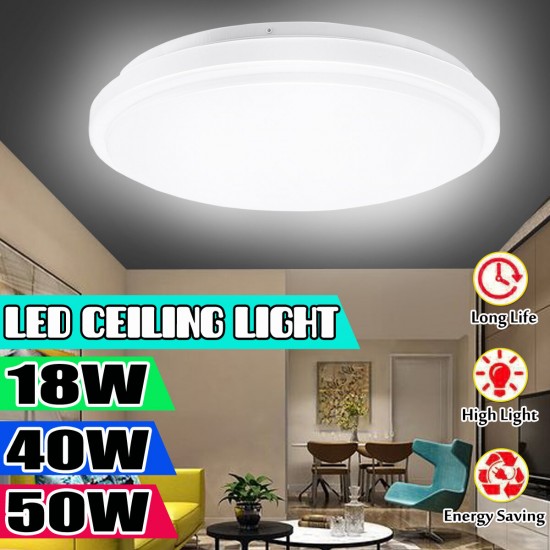 18/40/50W LED Ceiling Lights Panel Down Round Kitchen Bathroom Room Wall Lamp