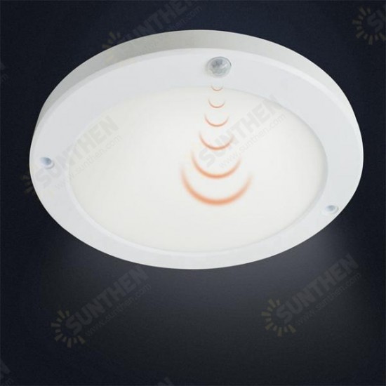 18W LED Ultra Thin Round PIR Motion Sensor Panel Ceiling Light Human Body Induction Down Light