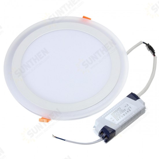 18W RGB Dual Color LED Recessed Ceiling Round Panel Down Light Lamp AC85-265V