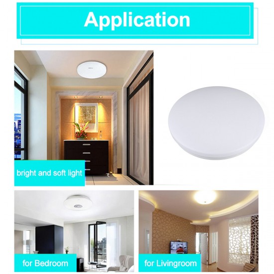 220V 12/18/24W Voice Control Led Ceiling Light Ultra Thin Flush Mount Kitchen Round