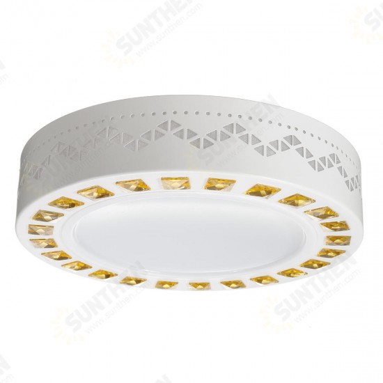 220V 12W Dimmable LED Round Ceiling Light Fixture Thin Flush Mount Home