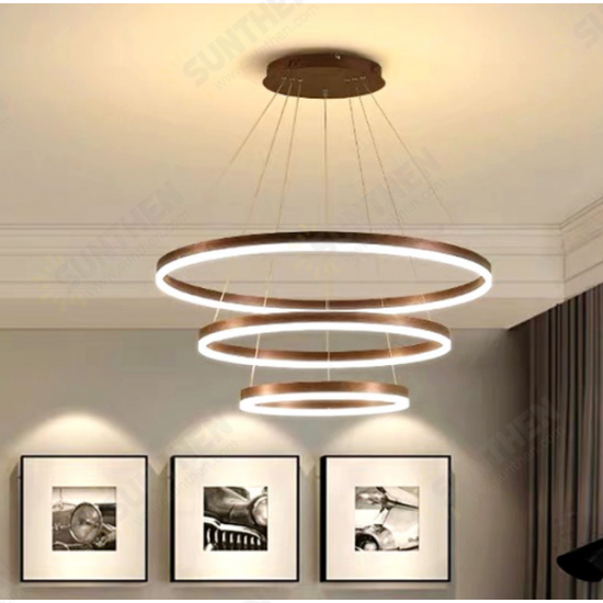 220V Modern 3-Ring Led Ceiling Chandeliers for Living Dining Room Loft Hanging Lamp Home Decore Accessories Indoor Lighting Fixtures