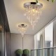 250x265MM Crystal Chandeliers Crystal Ceiling Light For Bedroom Hallway Living Room Kitchen Chrome Finish Without Bulb