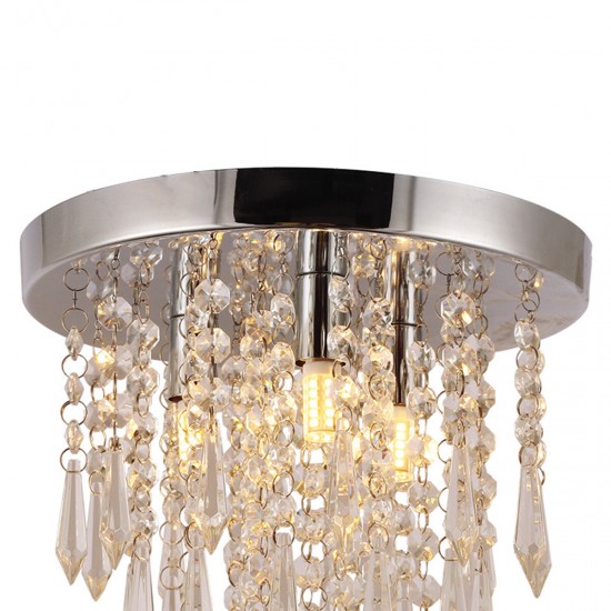 250x265MM Crystal Chandeliers Crystal Ceiling Light For Bedroom Hallway Living Room Kitchen Chrome Finish Without Bulb