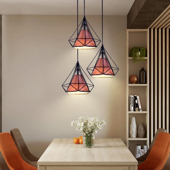 3 Head E27 Vintage Chandelier Light Restaurant Adjustable Pendant Lamp Bar Living Room