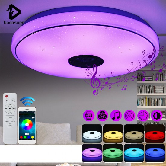 36/60W 40cm 6500K LED Ceiling Light RGB bluetooth Music Speaker Dimmable Lamp Remote Home