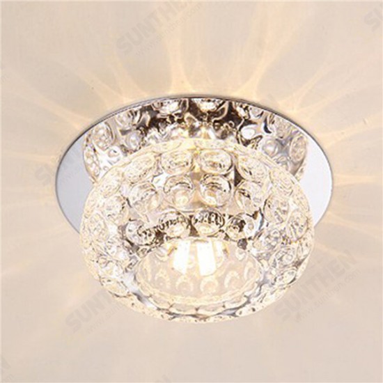 3W 5W Modern Round Shape Warm White Pure White Crystal LED Ceiling Light Chandelier Downlight