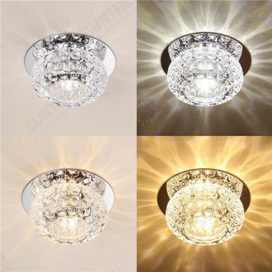 3W 5W Modern Round Shape Warm White Pure White Crystal LED Ceiling Light Chandelier Downlight