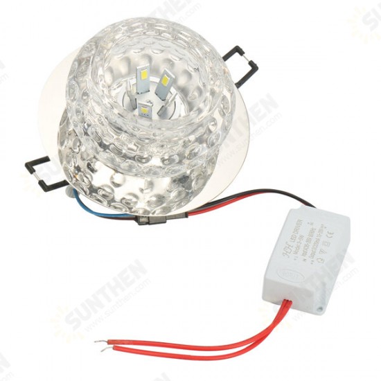 3W 5W Modern Round Shape Warm White Pure White Crystal LED Ceiling Light Chandelier Downlight