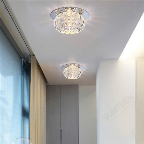 3W 5W Modern Round Shape Warm White Pure White Crystal LED Ceiling Light Chandelier Downlight