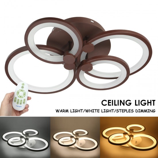 4 Heads LED Ceiling Light Pendant Lamp Hallway Dimmable Remote Control Fixture