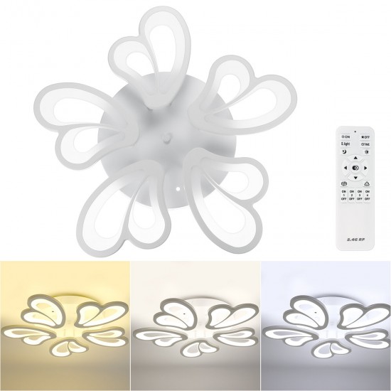 5 Heads Modern Ceiling Lamp+Remote Control AC 110-220V Living Room Bedroom Study Light