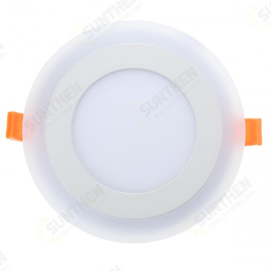 6W RGB Dual Color LED Recessed Ceiling Round Panel Down Light Lamp