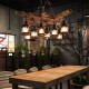 85V-265V E27 Industrial Wooden Pendant Light Ceiling Light Chandelier Home Fixture Decor