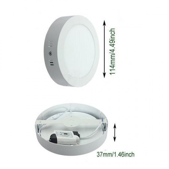 9W Round Dimmable LED Panel Ceiling Down Light Lamp AC 85-265V