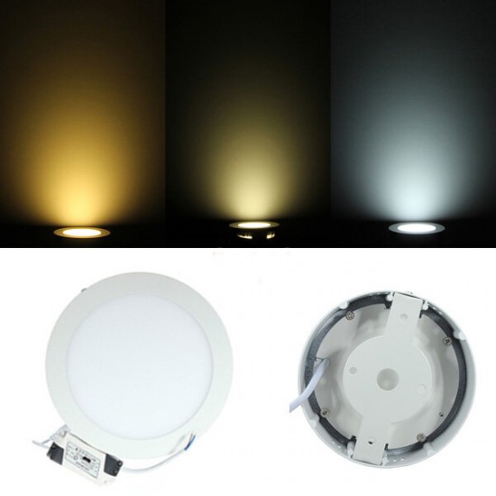 9W Round Dimmable LED Panel Ceiling Down Light Lamp AC 85-265V