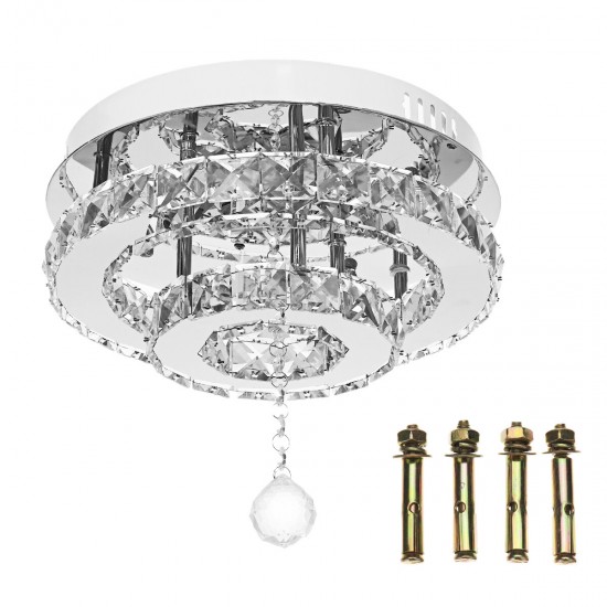 AC165-265V 30CM Modern Chandelier Crystal Dimmable LED Ceiling Light With Remote Control for Indoor Fixture