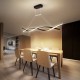 AC220-240V 100cm Modern Pendant Light Chandeliers for Kitchen Bar Suspension Aluminum Wave Avize Lustre Pendant Lamp for Dining Room Office