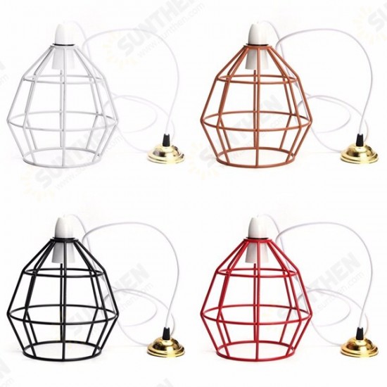 B22 Vintage Industrial Style Metal Cage Wire Frame Ceiling Pendant Light Lamp Shades 110-240V