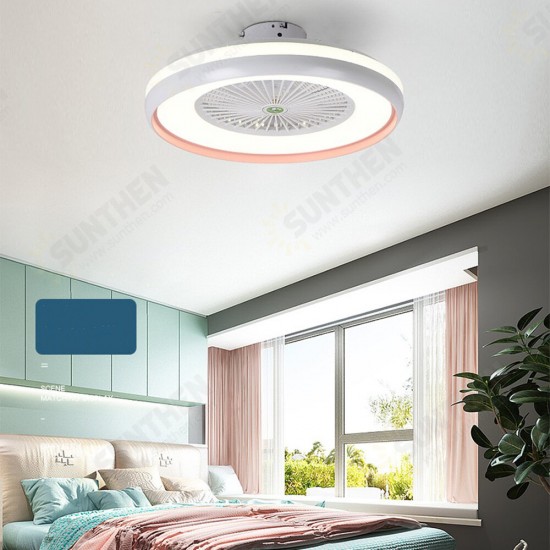 Ceiling Fan with Lighting LED Light Stepless Dimming Adjustable Wind Speed Remote Control Without Battery Modern LED for Bedroom LivingRoom DiningRoom