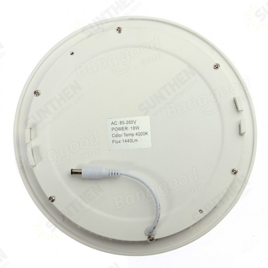 Dimmable Ultra Thin 18W LED Ceiling Round Panel Down Light Lamp