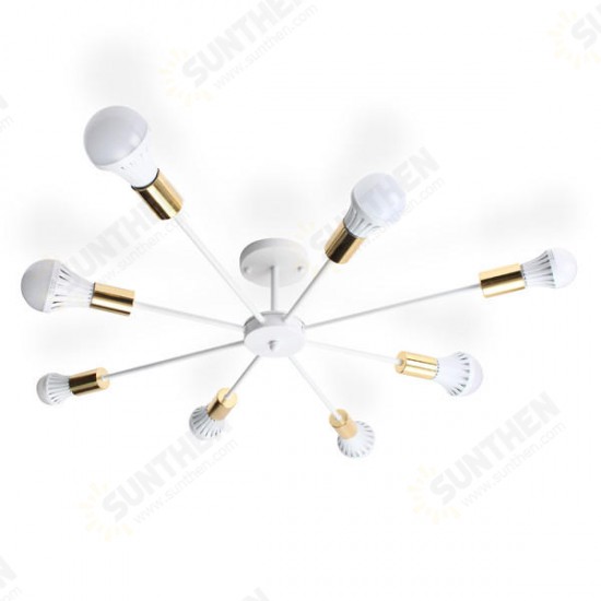 E27 8 Heads Vintage Industrial Edison Chandelier Metal Flush Mount LED Ceiling Lights AC 85-265V