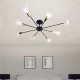 E27 8 Heads Vintage Industrial Edison Chandelier Metal Flush Mount LED Ceiling Lights AC 85-265V