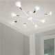 E27 8 Heads Vintage Industrial Edison Chandelier Metal Flush Mount LED Ceiling Lights AC 85-265V